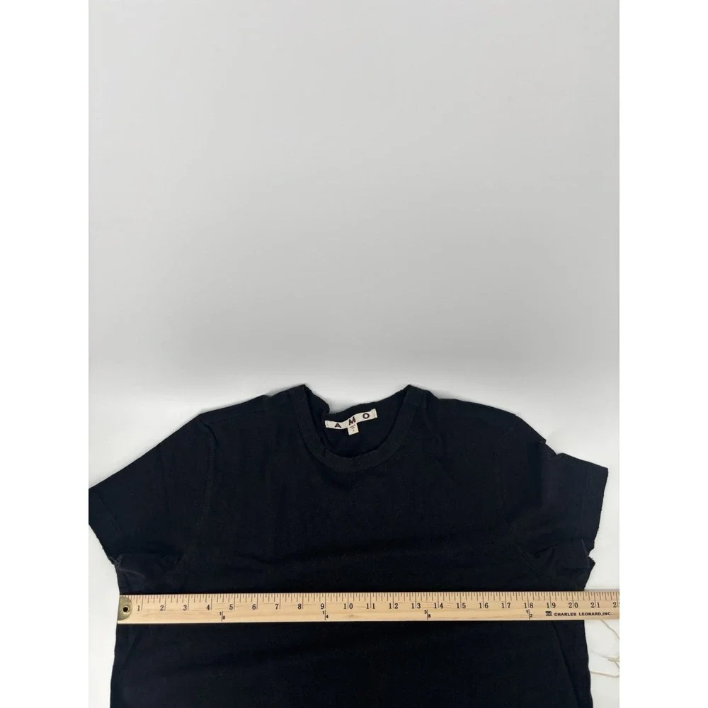 NWT AMO Love Tee Sz L Distressed Crewneck Classic Chic Momcore MSRP $108